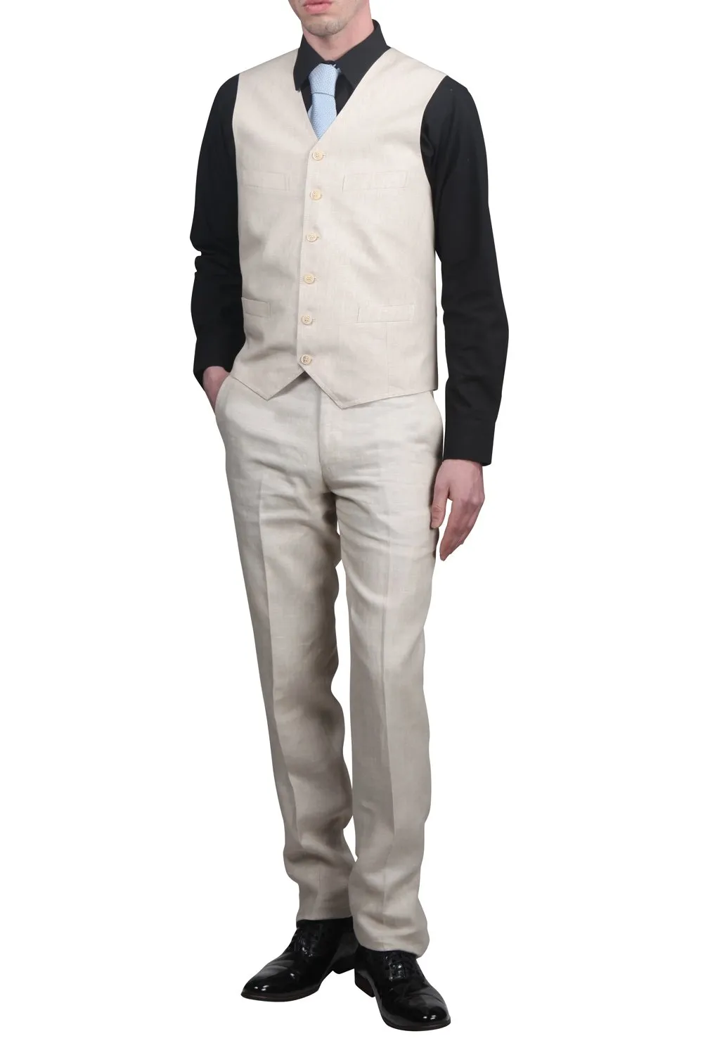 Adam Baker Mens (Groomsmen) Modern Fit Luxury Linen Formal Vest & Pant Separates - CLEARANCE - FINAL SALE