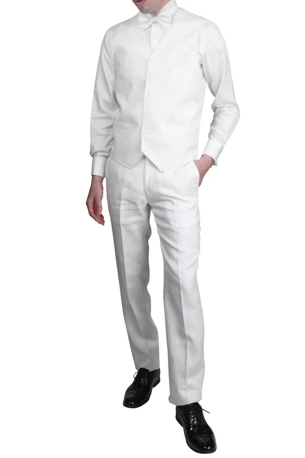 Adam Baker Mens (Groomsmen) Modern Fit Luxury Linen Formal Vest & Pant Separates - CLEARANCE - FINAL SALE