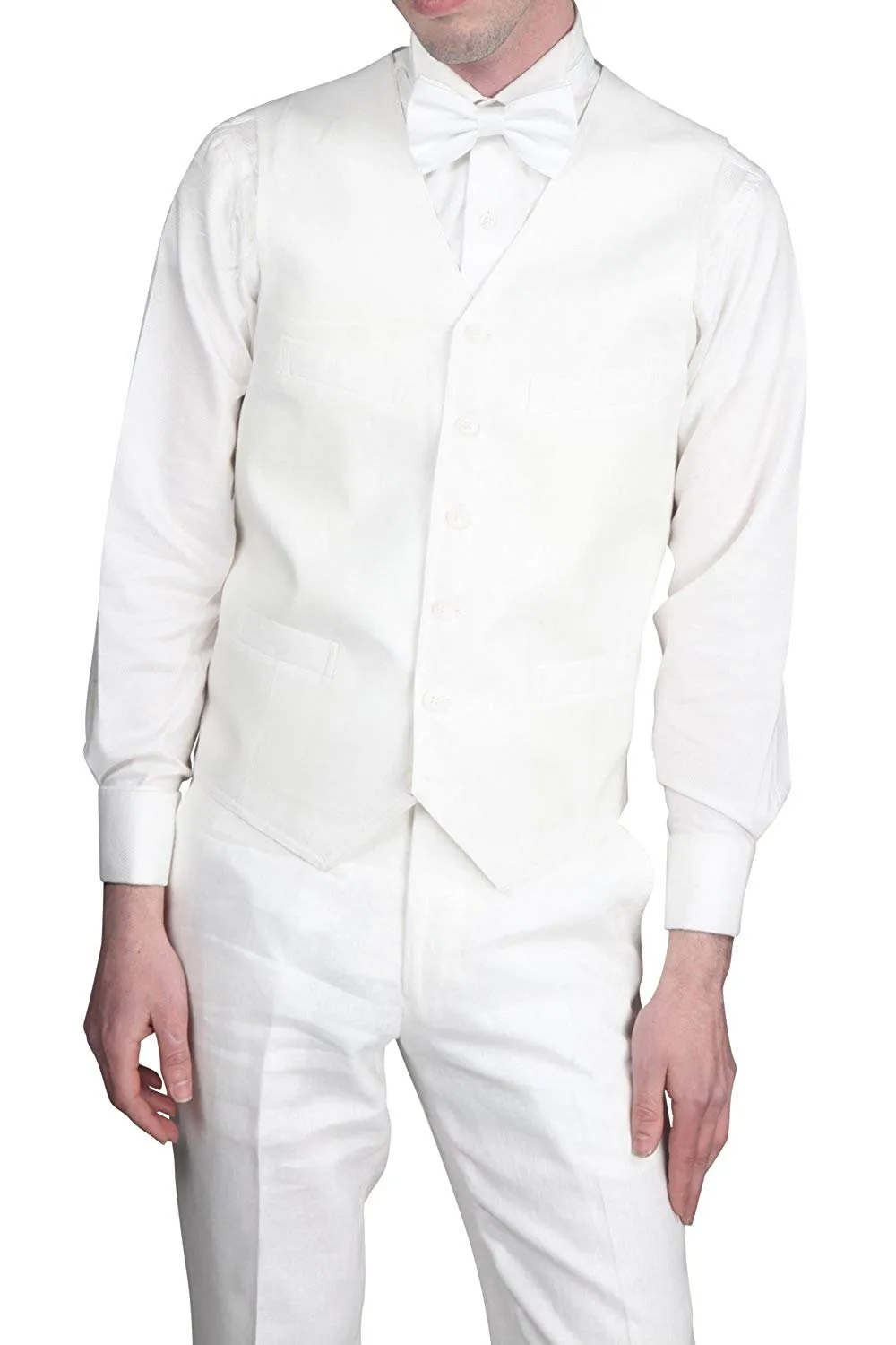 Adam Baker Mens (Groomsmen) Modern Fit Luxury Linen Formal Vest & Pant Separates - CLEARANCE - FINAL SALE