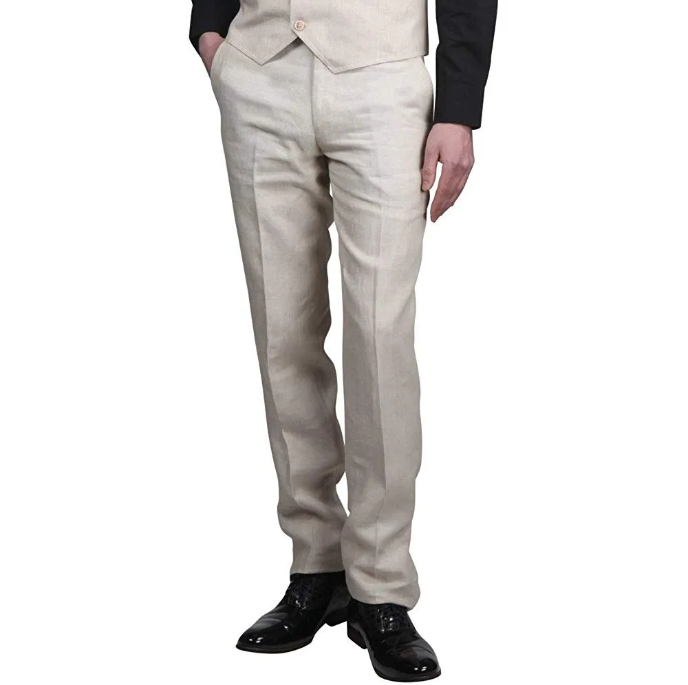 Adam Baker Mens (Groomsmen) Modern Fit Luxury Linen Formal Vest & Pant Separates - CLEARANCE - FINAL SALE