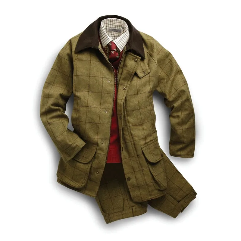 Alan Paine Rutland Mens Tweed Waterproof Shooting Coat - Lichen