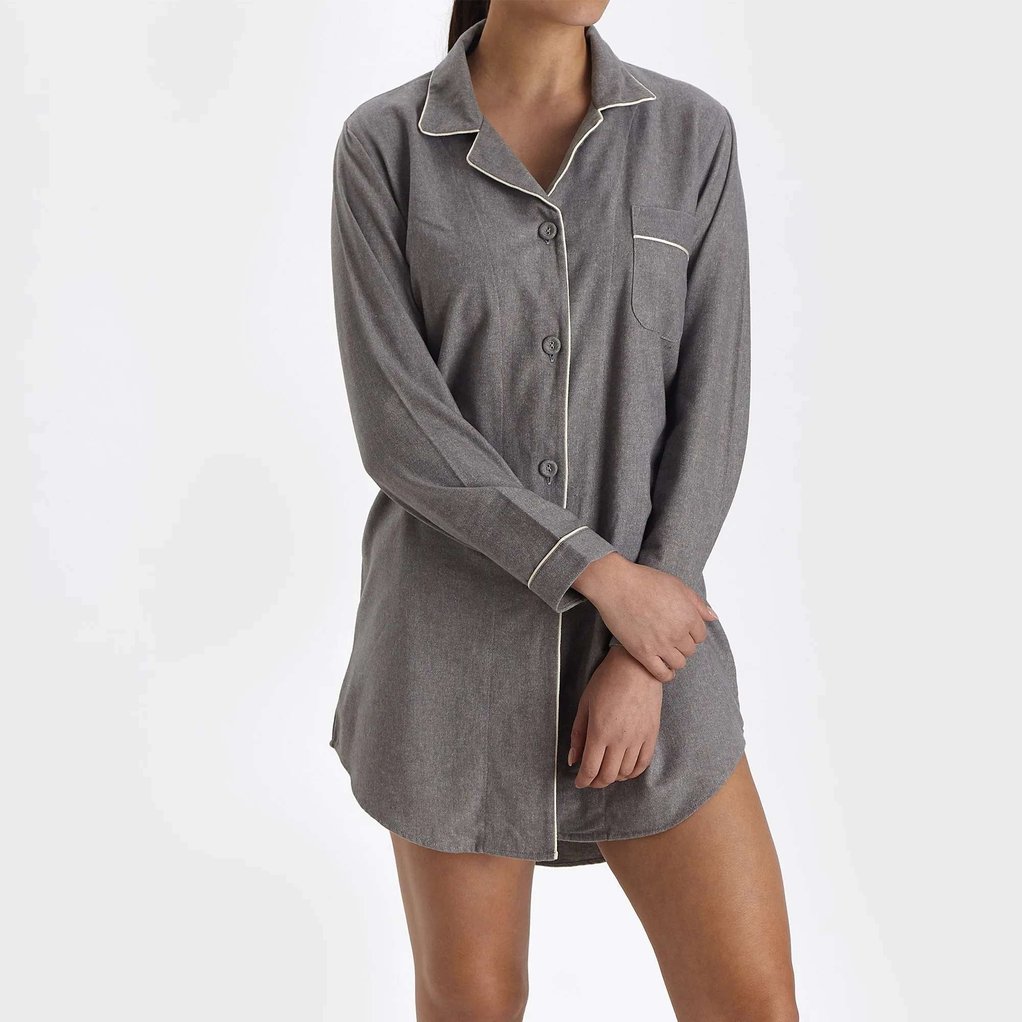 Arove Nightshirt [Stone grey/Natural white]