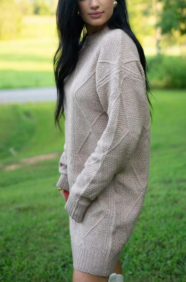 Aura Cable Knit Sweater Dress