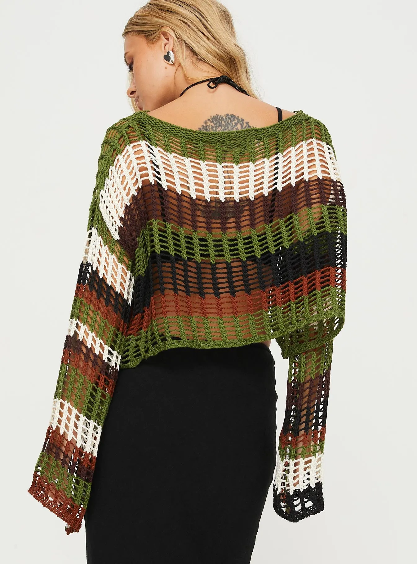 Baizen Knit Sweater Sage Multi