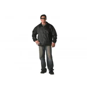 Black Reversible Fleece-Lined Nylon Jacket