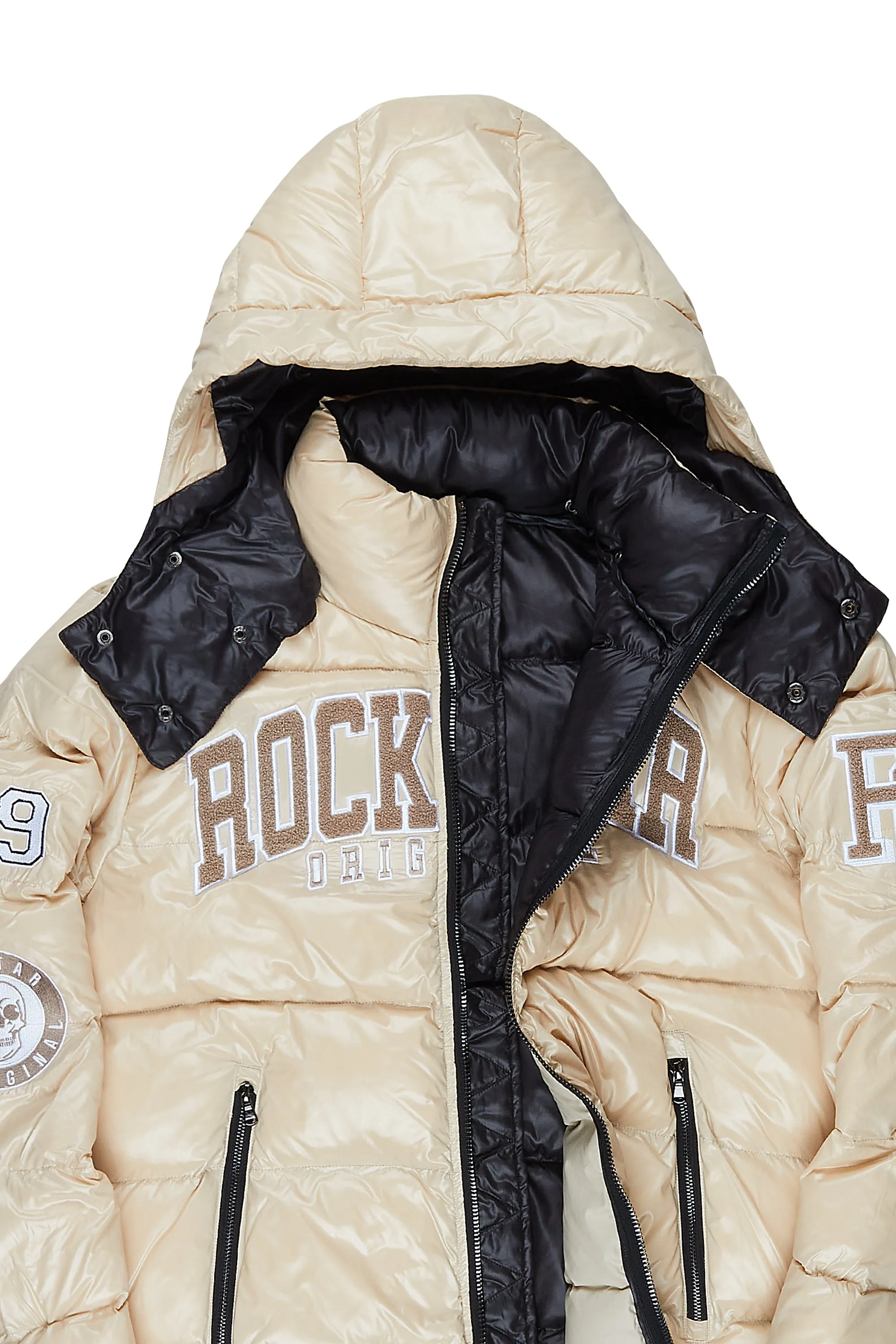 Boys Cortland Beige Heavy Puffer Jacket