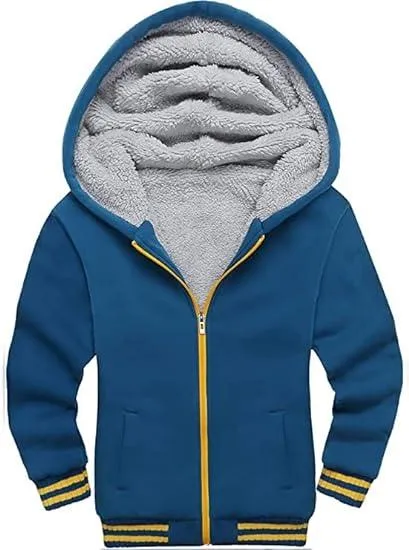 Boy's Long Sleeve Fleece Zip-Up Hoodie-ZPK005547