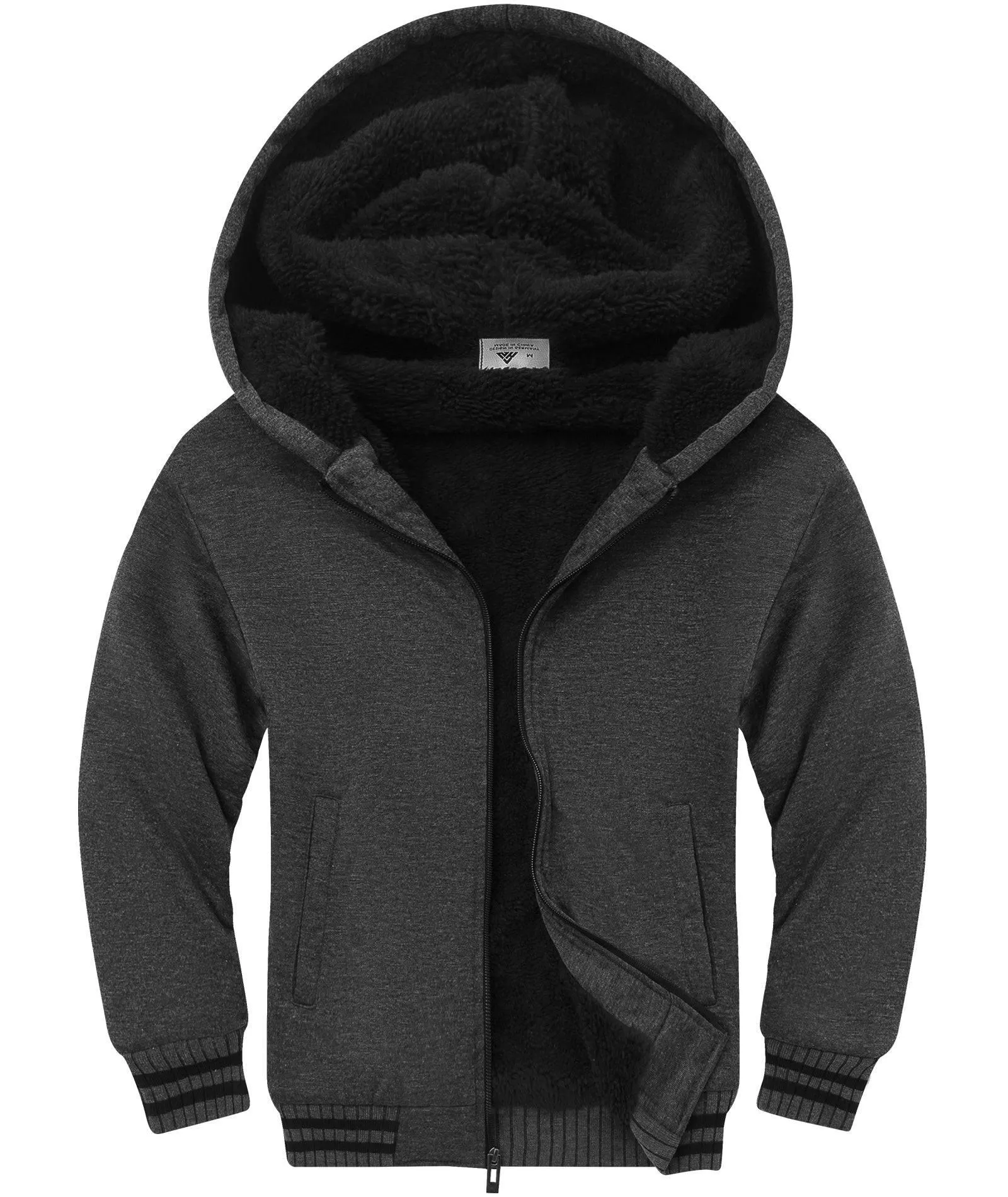 Boy's Long Sleeve Fleece Zip-Up Hoodie-ZPK005547