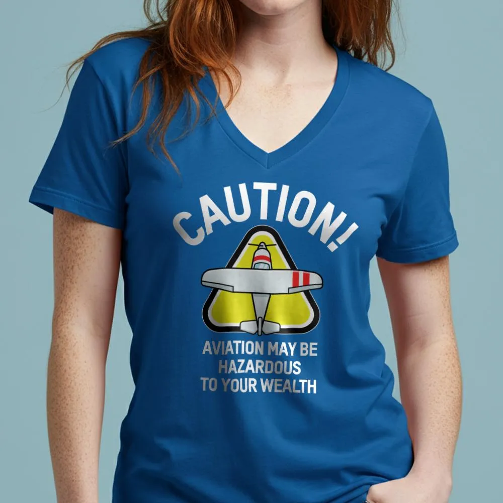 Caution Wealth - Women's V-Neck T-Shirt