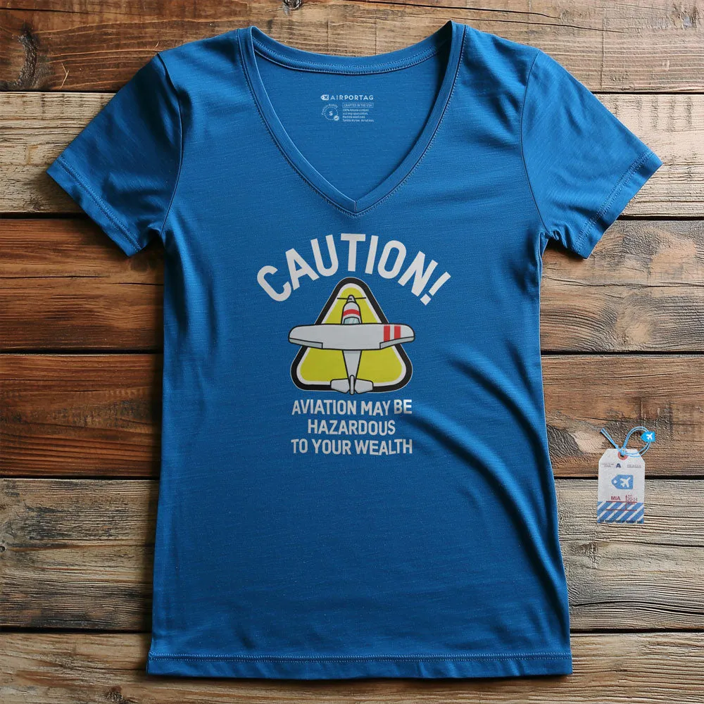 Caution Wealth - Women's V-Neck T-Shirt