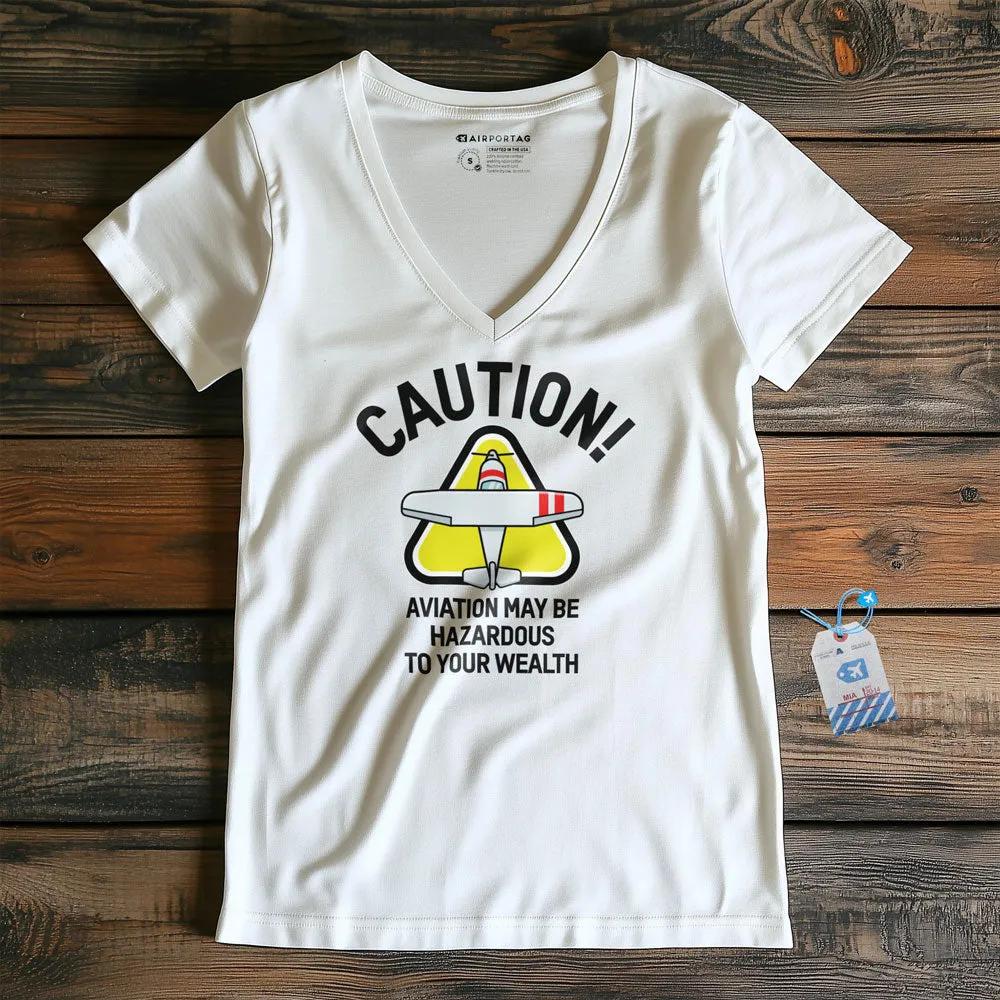 Caution Wealth - Women's V-Neck T-Shirt