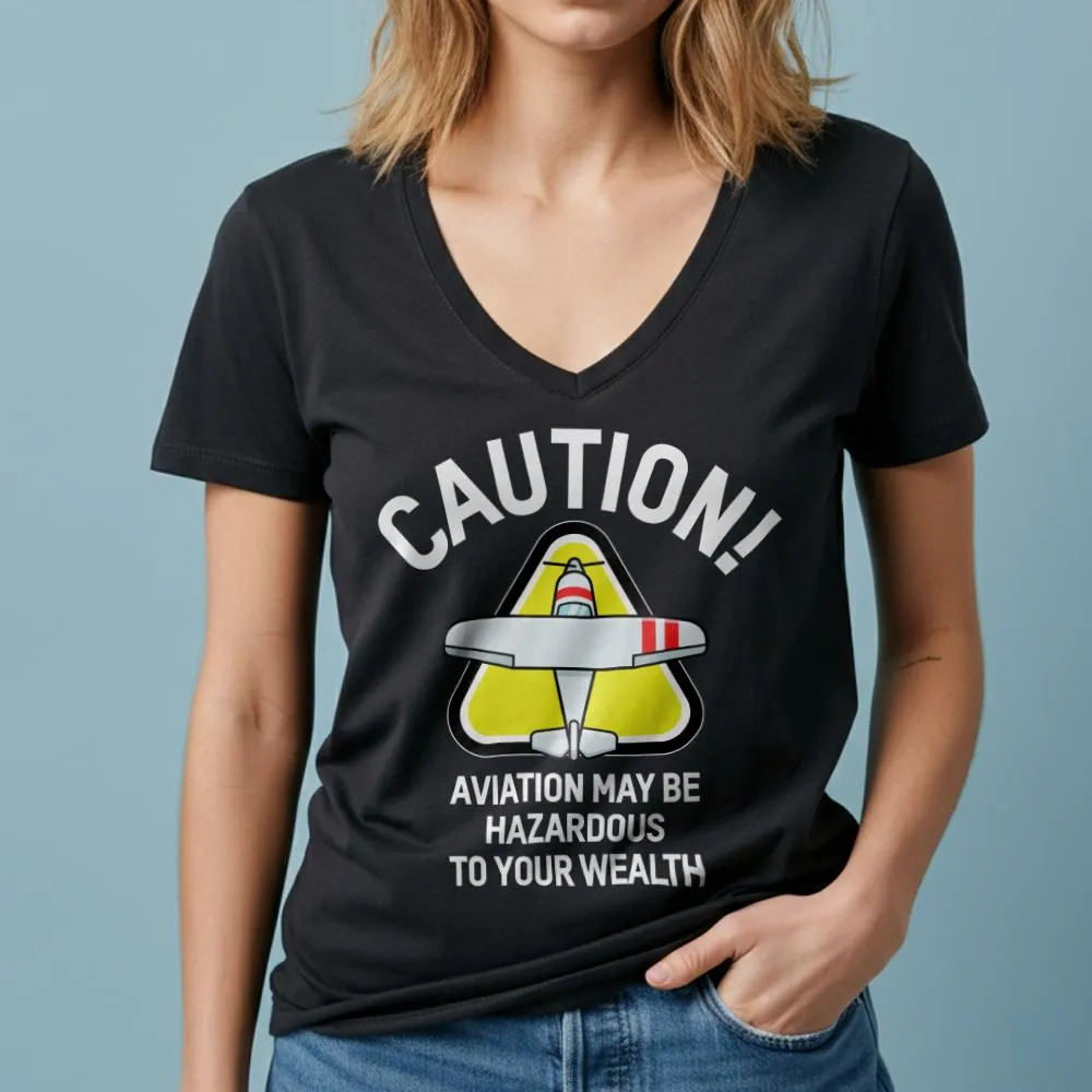 Caution Wealth - Women's V-Neck T-Shirt