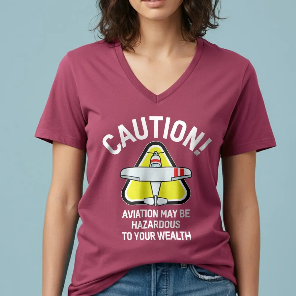 Caution Wealth - Women's V-Neck T-Shirt