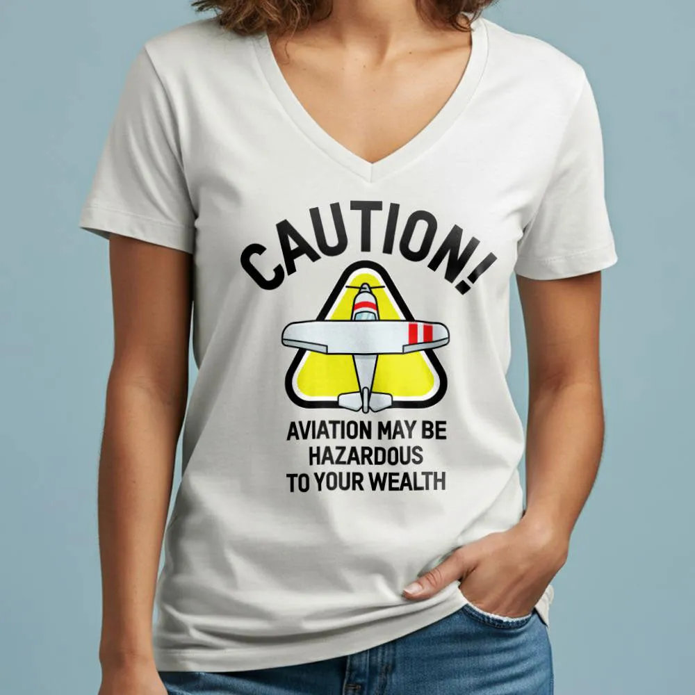 Caution Wealth - Women's V-Neck T-Shirt