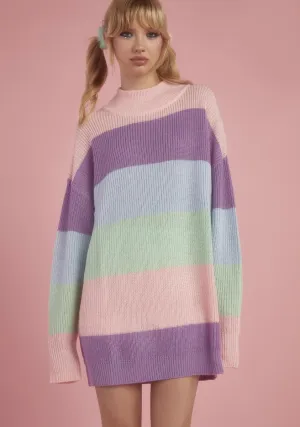 Cotton Candy Kisses Striped Sweater