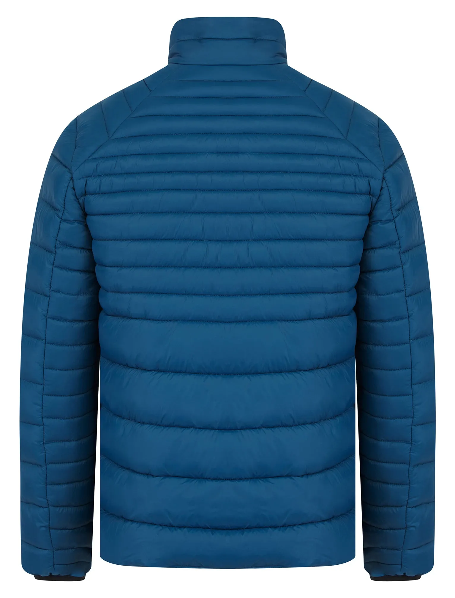 Ector Mult-Pocket Funnel Neck Quilted Puffer Jacket with Fleece Lined Collar in Petrol Blue - Tokyo Laundry