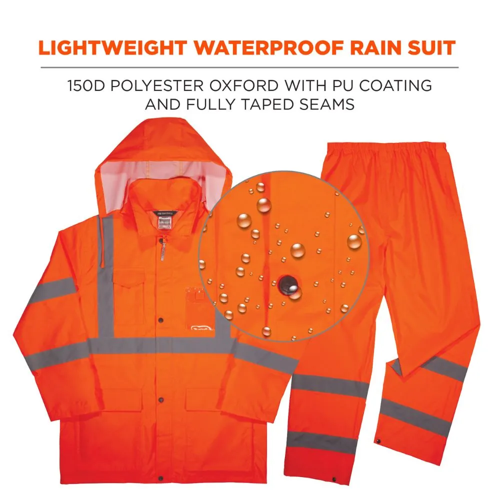 Ergodyne 25335 #8376K XL Orange Lightweight HV Rain Suit