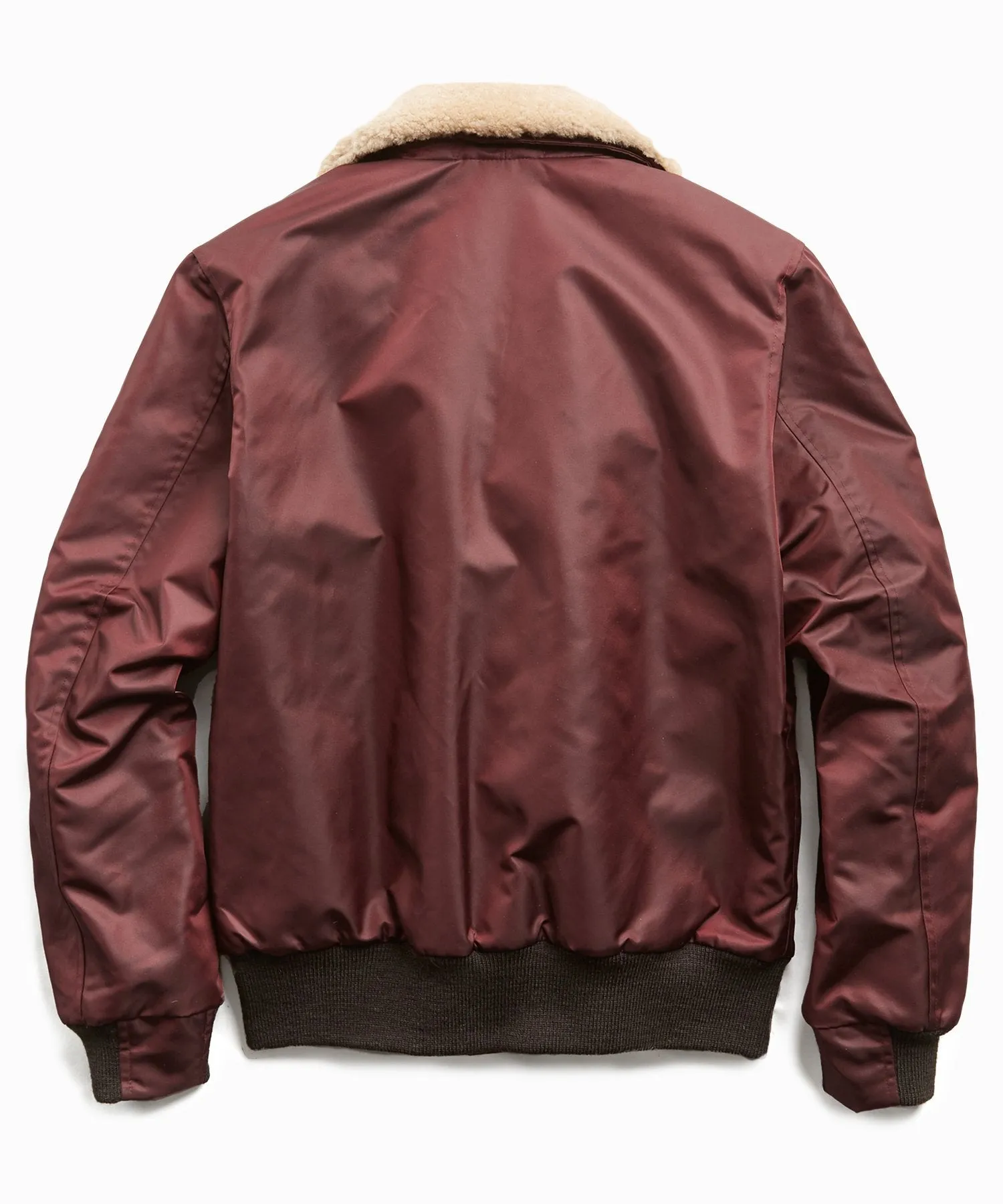 Exclusive Todd Snyder   Golden Bear Shearling Collar Bomber Jacket in Burgundy