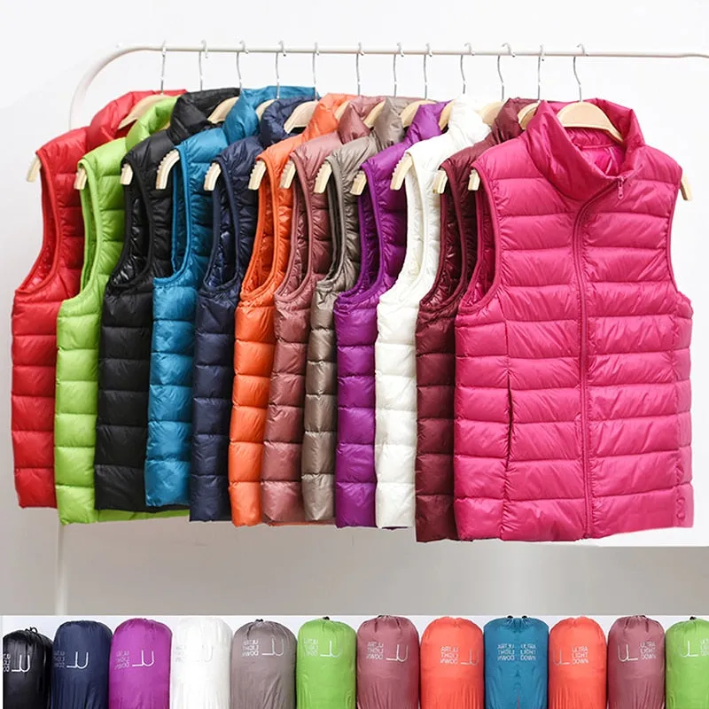 Gifts Outerwear  New Women Sleeveless Ultra Light Down Vests    ID A412 - 4101