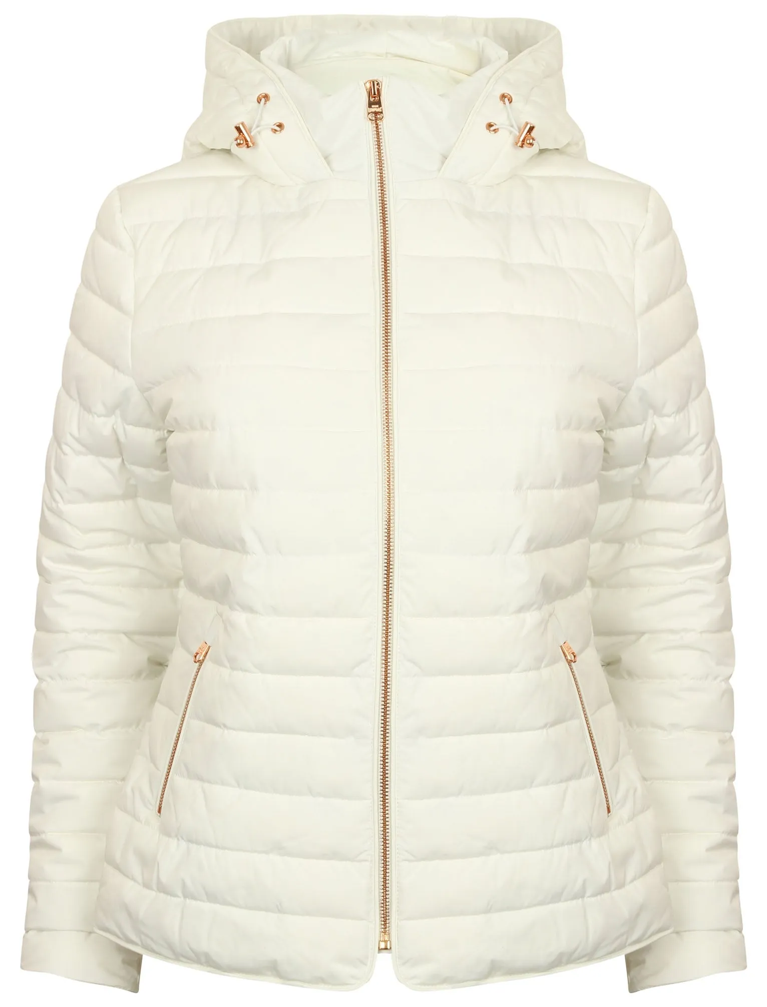 Ginger Quilted Hooded Jacket in Ivory - Tokyo Laundry