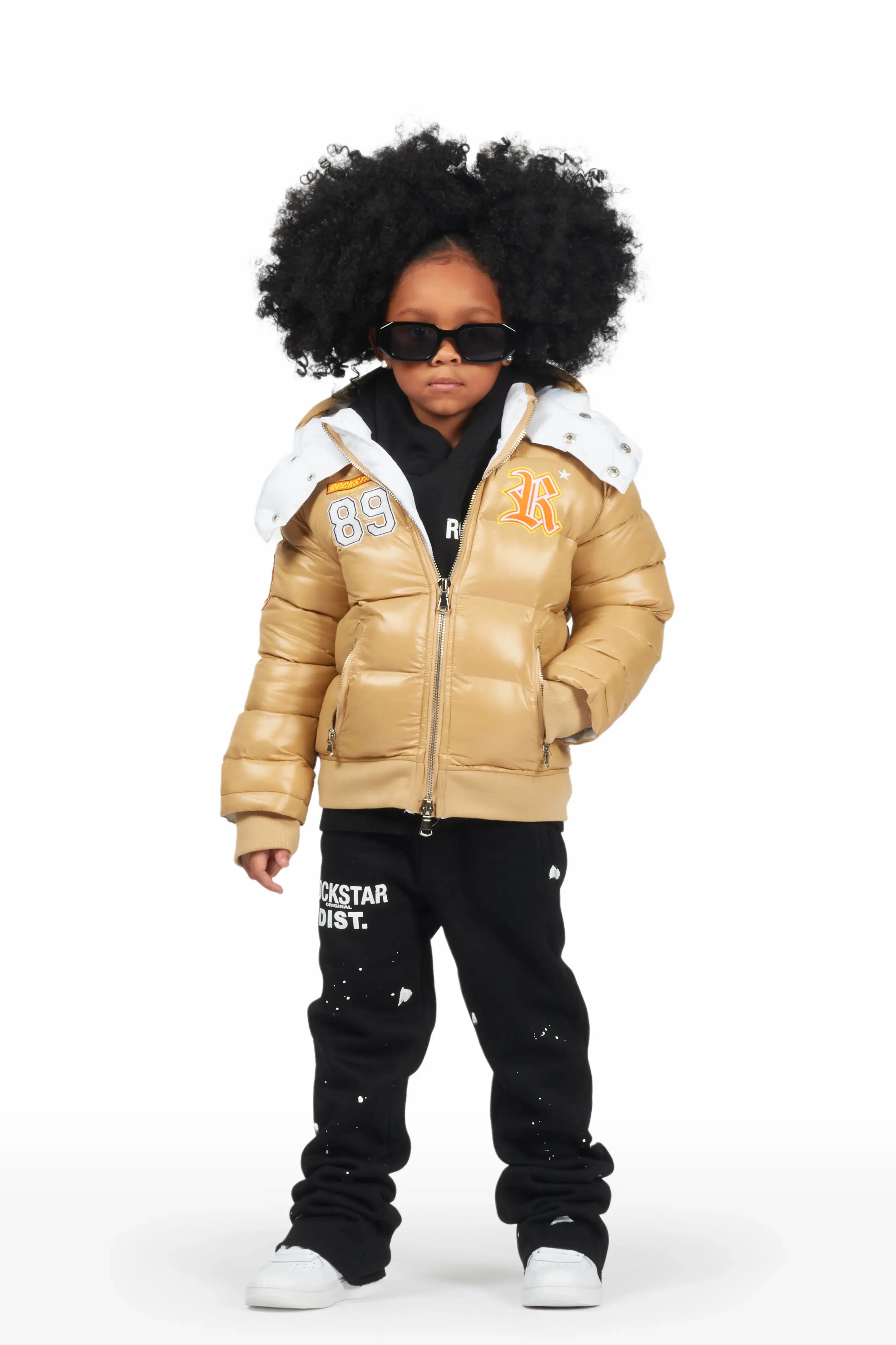 Girls Nasia Beige Puffer Jacket