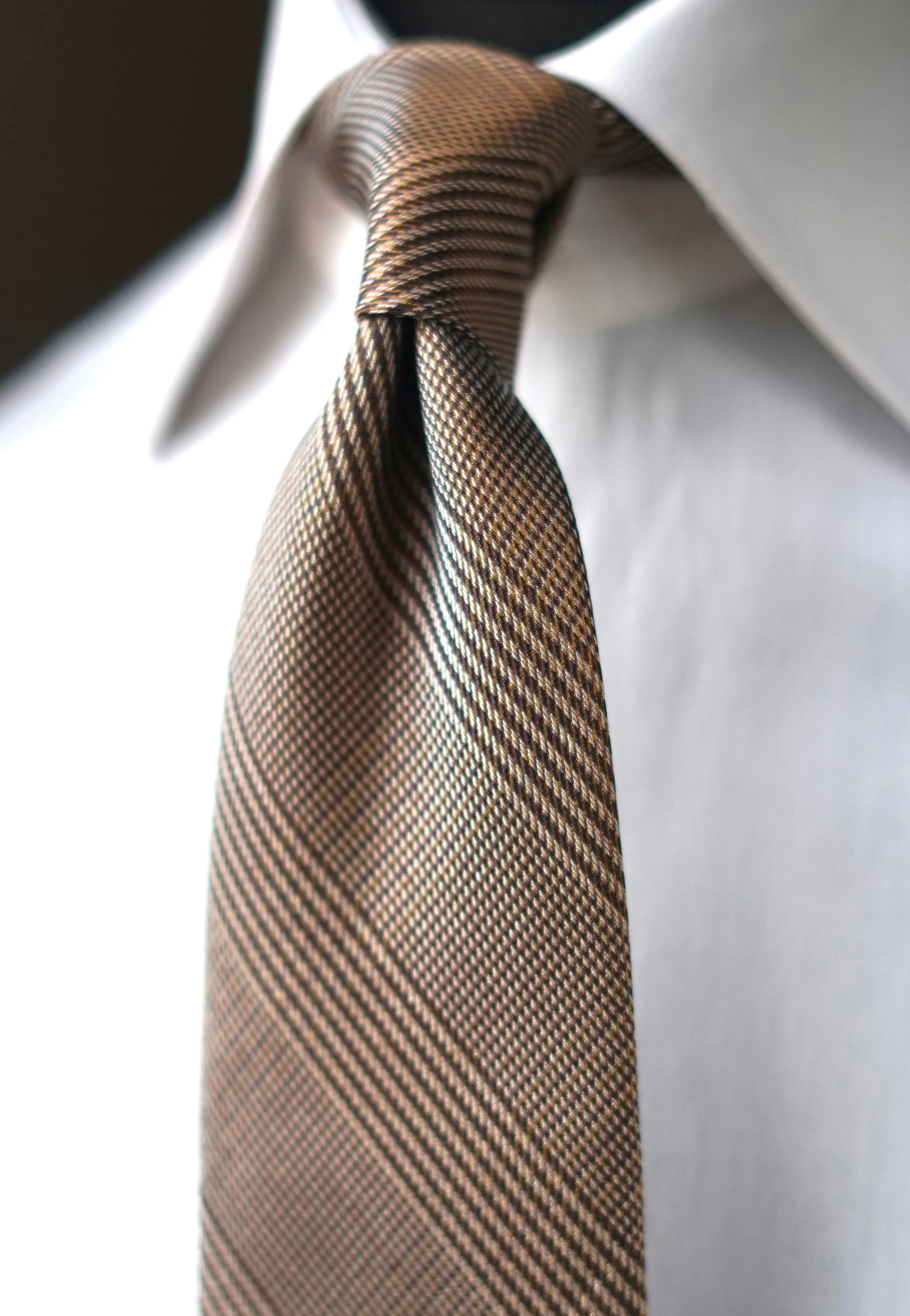 Glen Coffee Silk Necktie