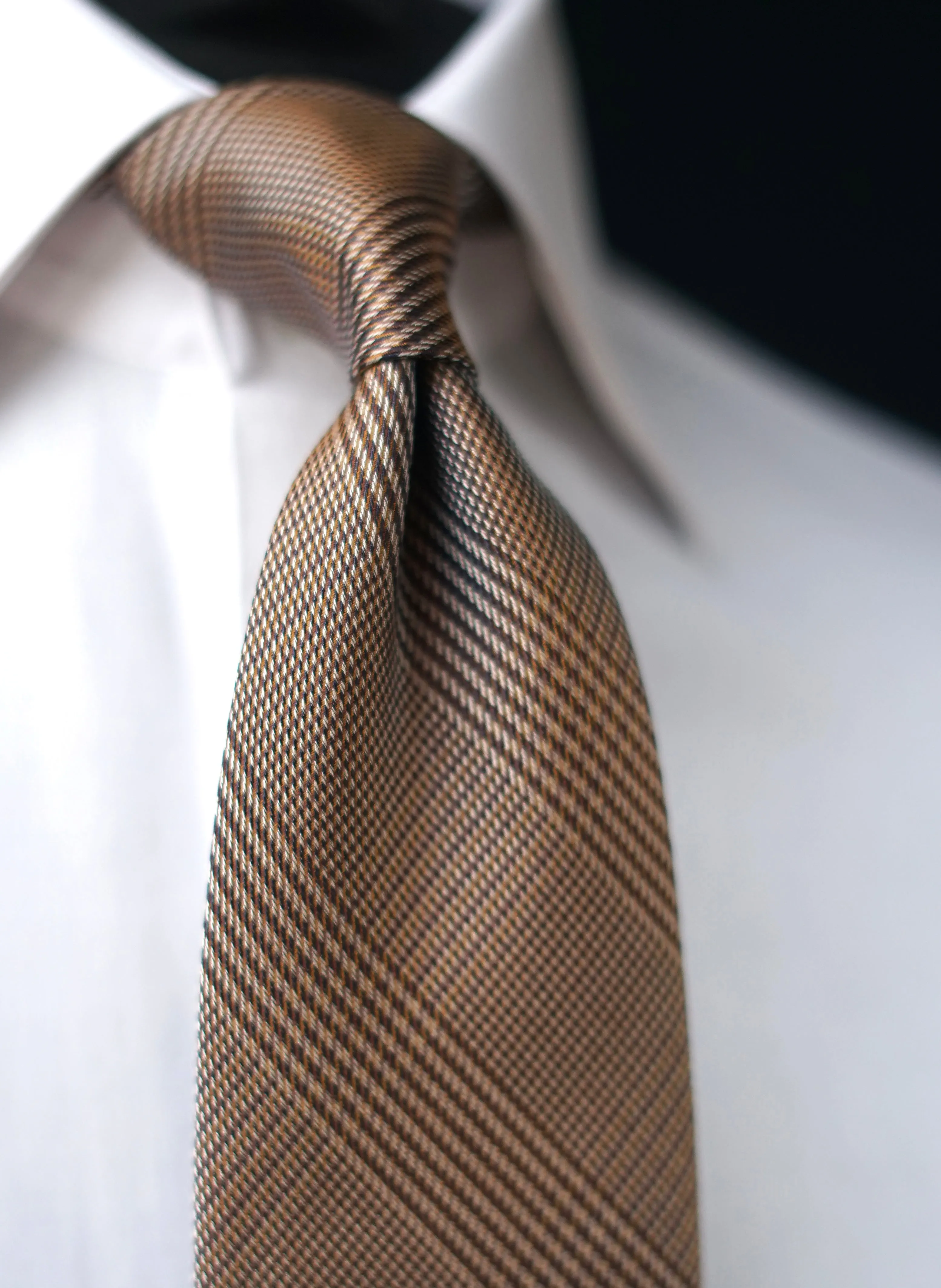 Glen Coffee Silk Necktie