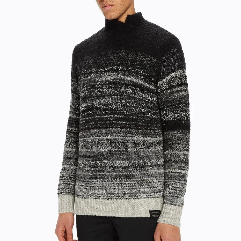 High Neck Pullover (Black Gradient)