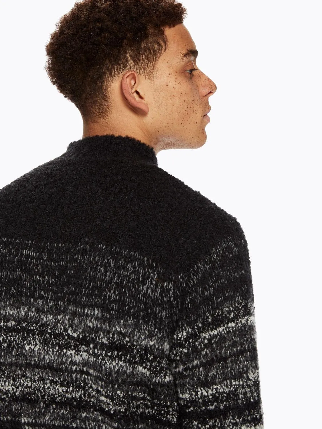 High Neck Pullover (Black Gradient)