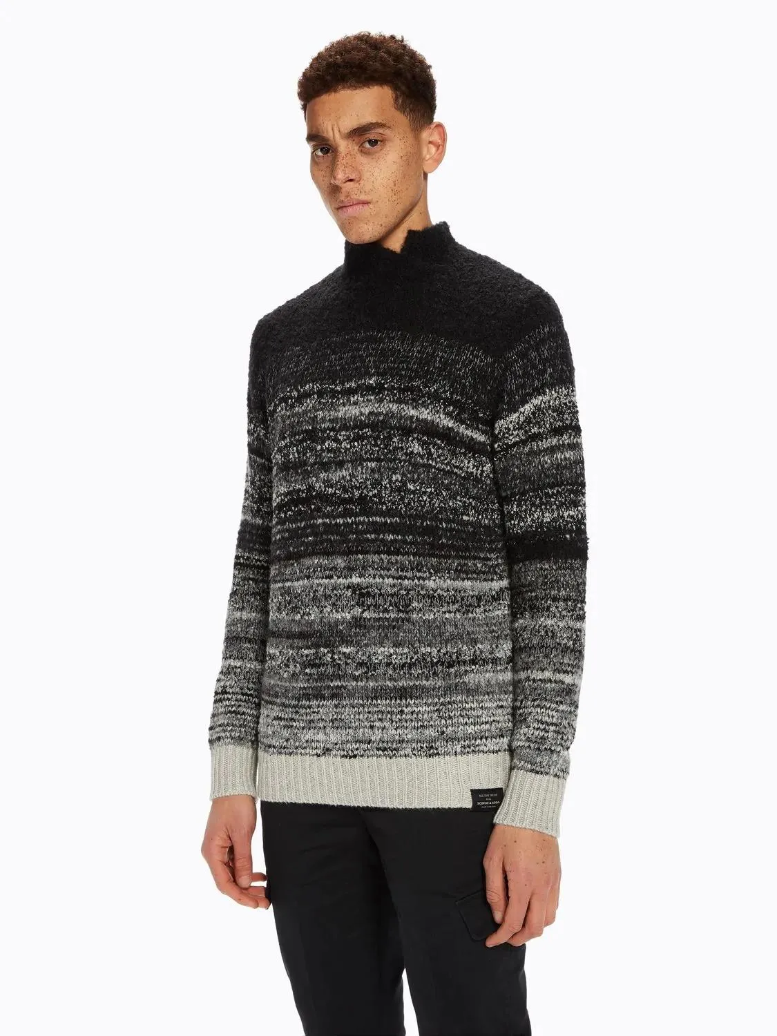 High Neck Pullover (Black Gradient)