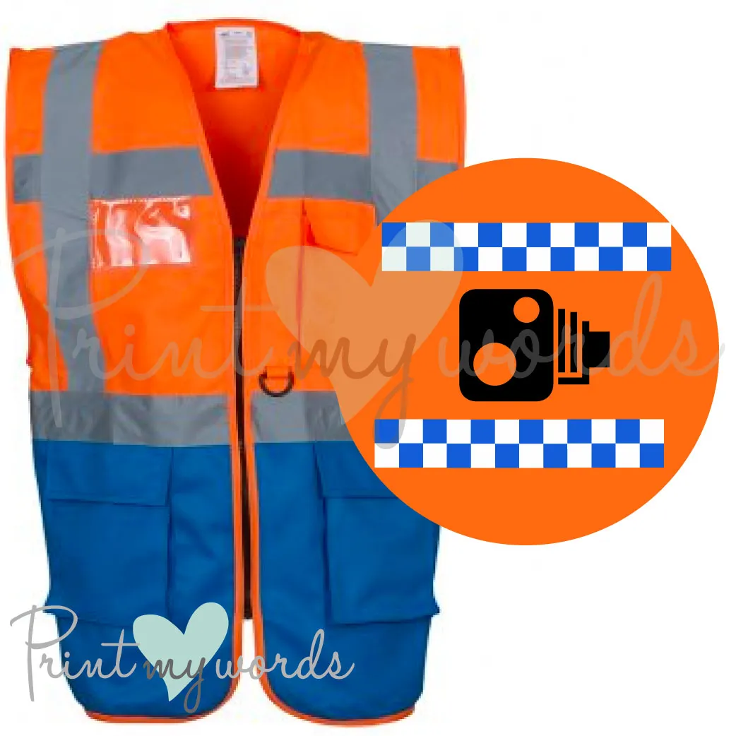 High Visibility Hi Vis Equestrian Reflective Vest Tabard Waistcoat CAMERA CHEQUER CHECK CHEQUERED hi-viz