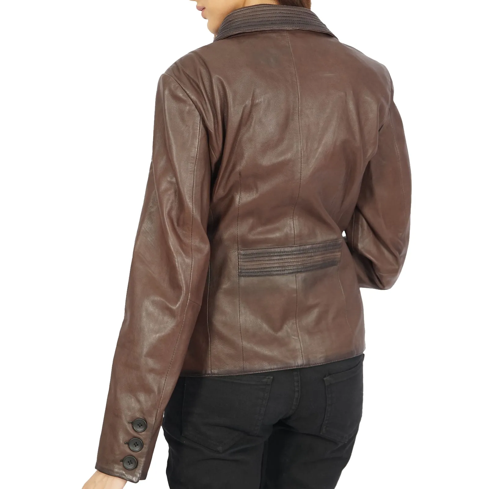 Josie Blazer Brown Leather Jacket