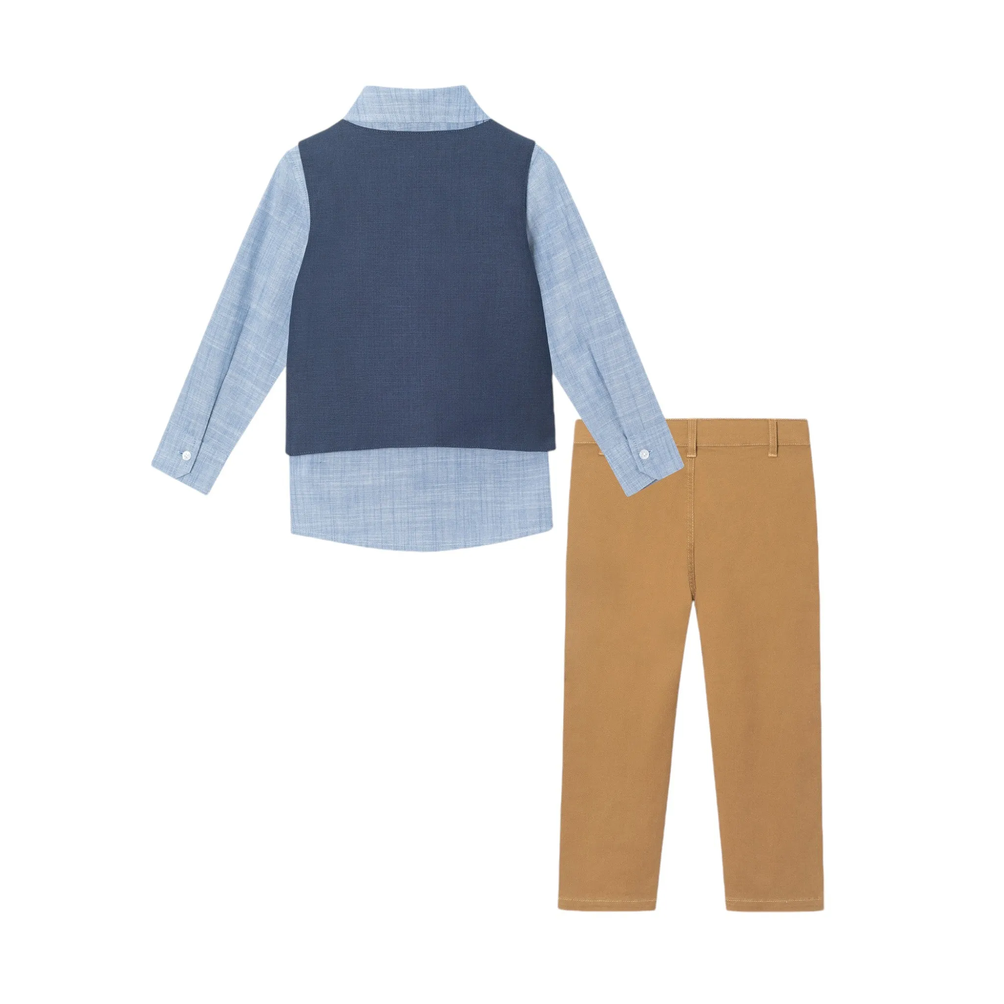 Kids 4-Piece Vest & Rust Pant Set | Holiday Hipster