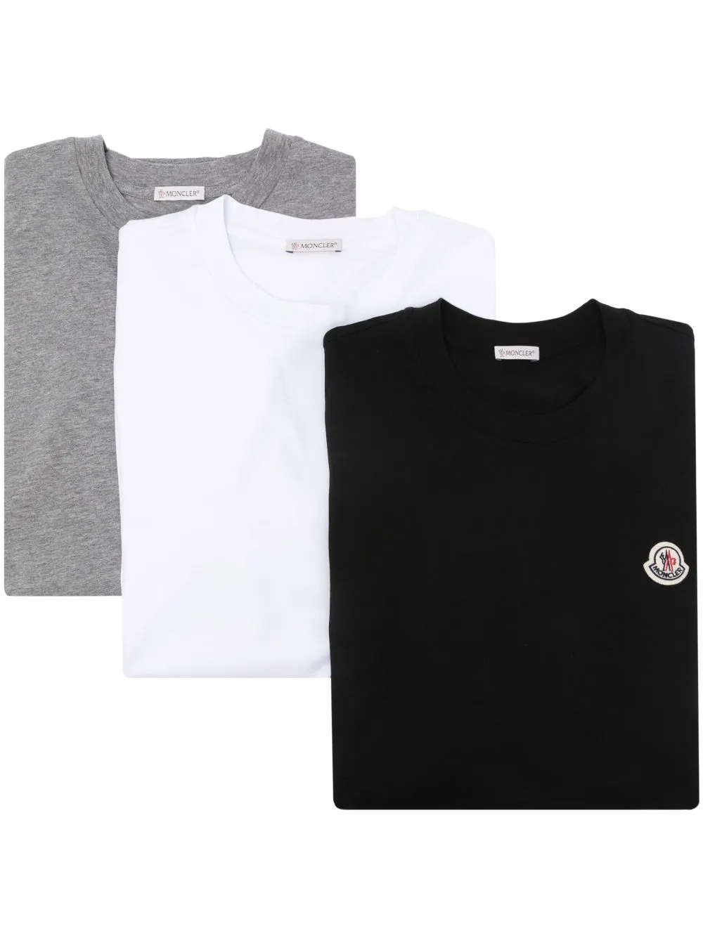 logo-patch cotton T-shirts (pack of three)