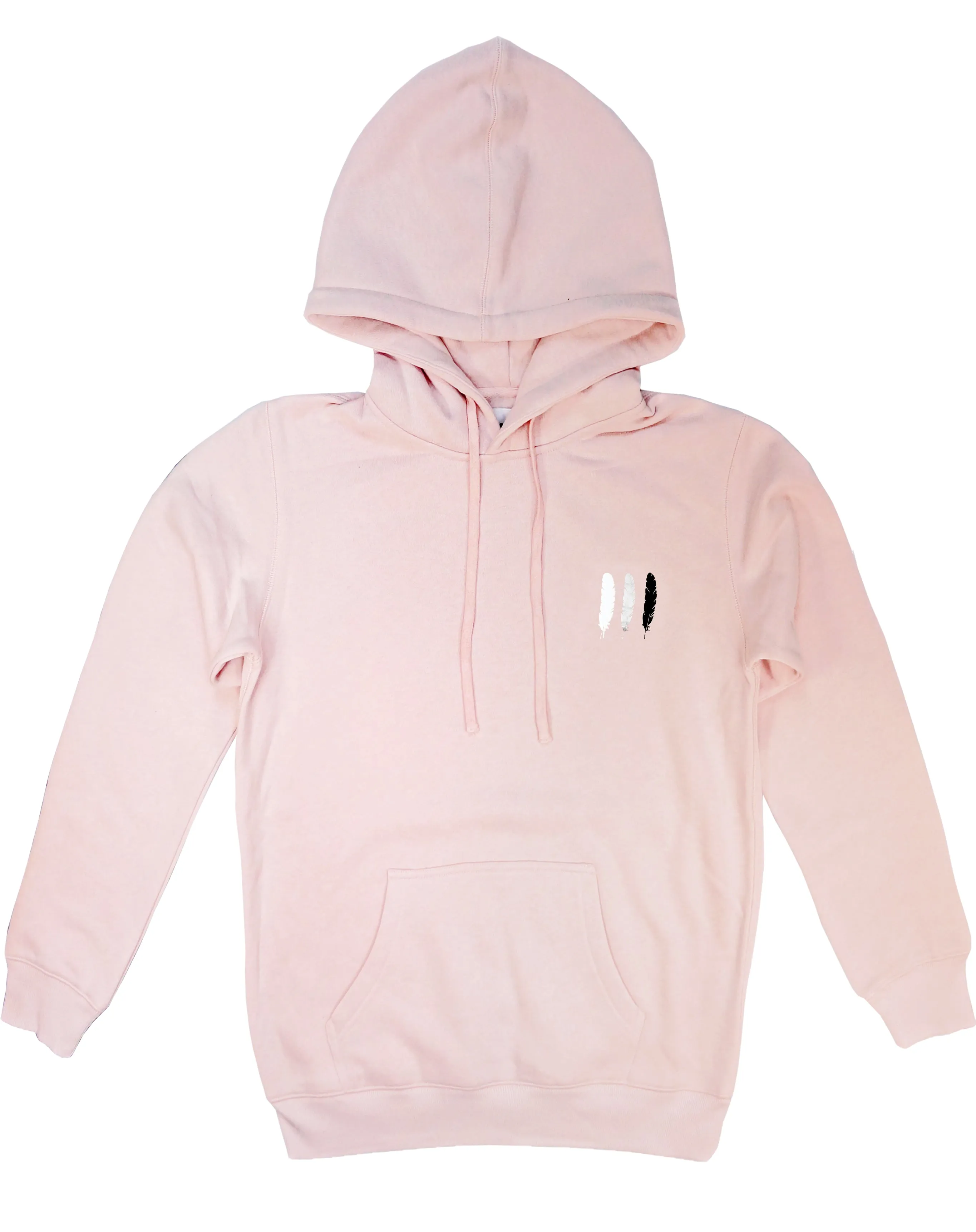 <A 000a109k>Fungolia Big Hood Fleece Hoodie - Small Feathers (Light Pink)