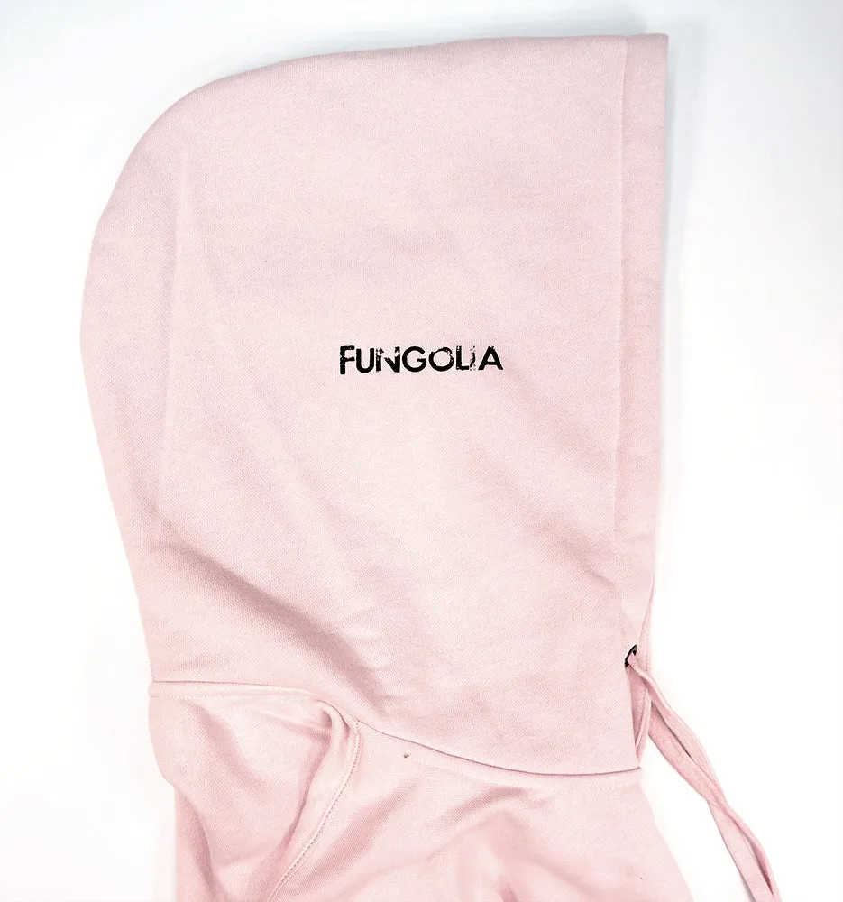 <A 000a109k>Fungolia Big Hood Fleece Hoodie - Small Feathers (Light Pink)