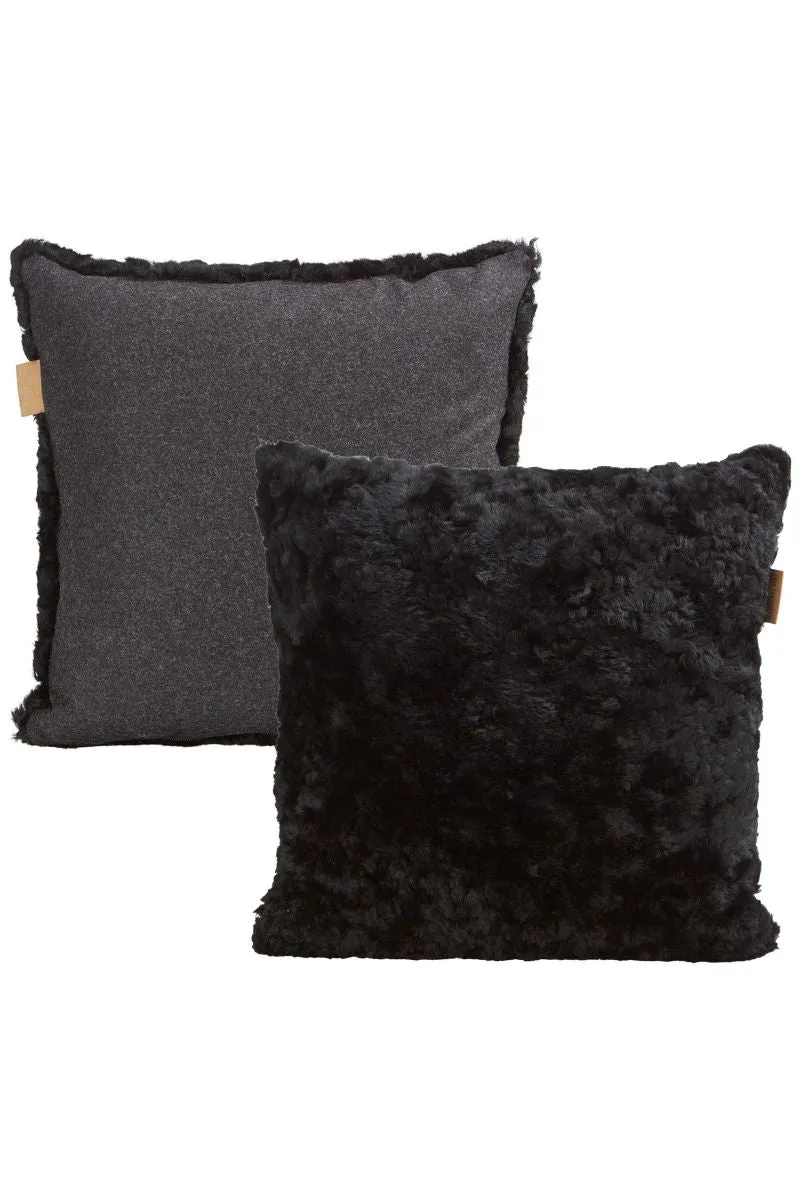 Malin Black Shepherd Wool Backed Cushion (Last Chance)