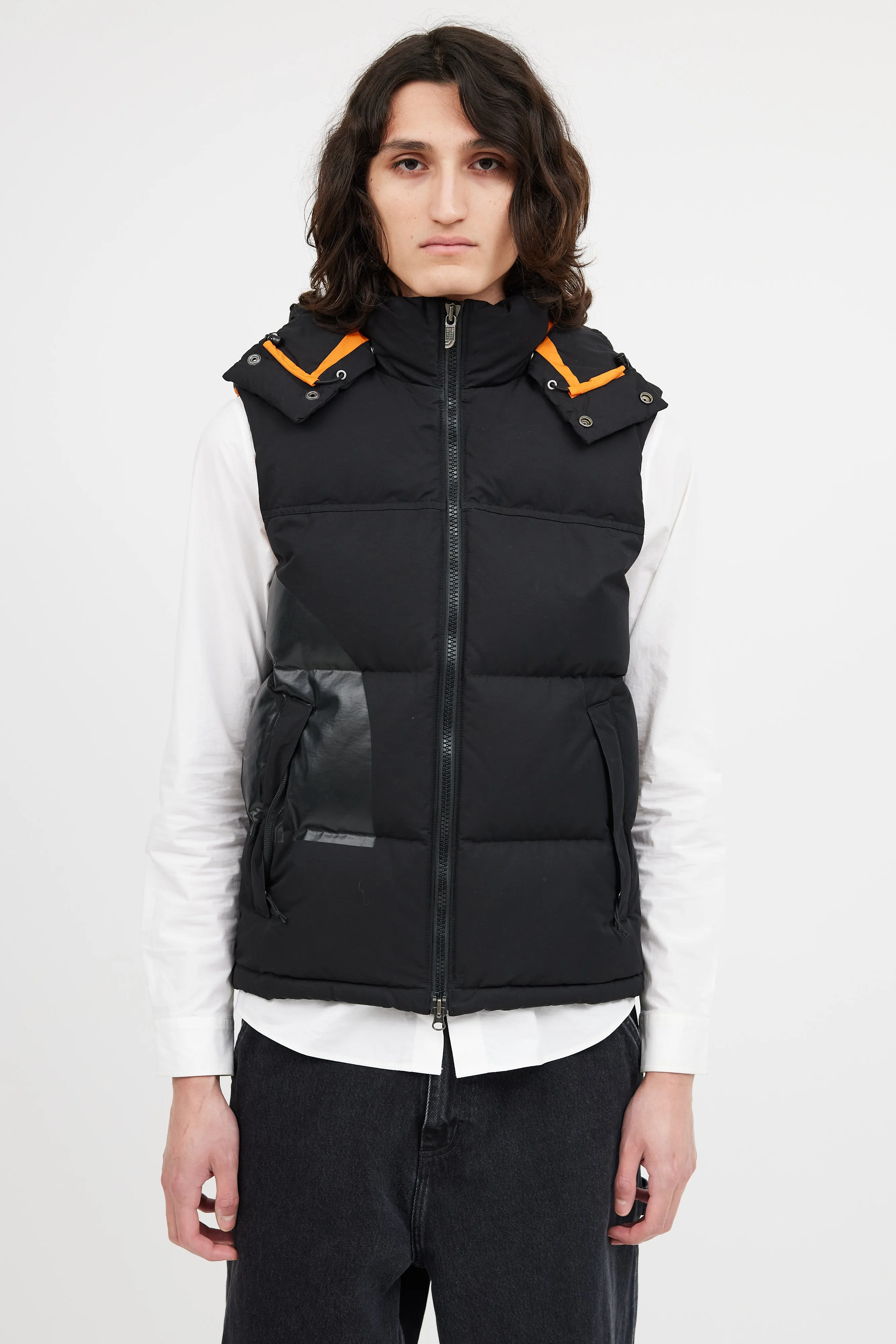 Man X The North Face Black & Orange Down Vest