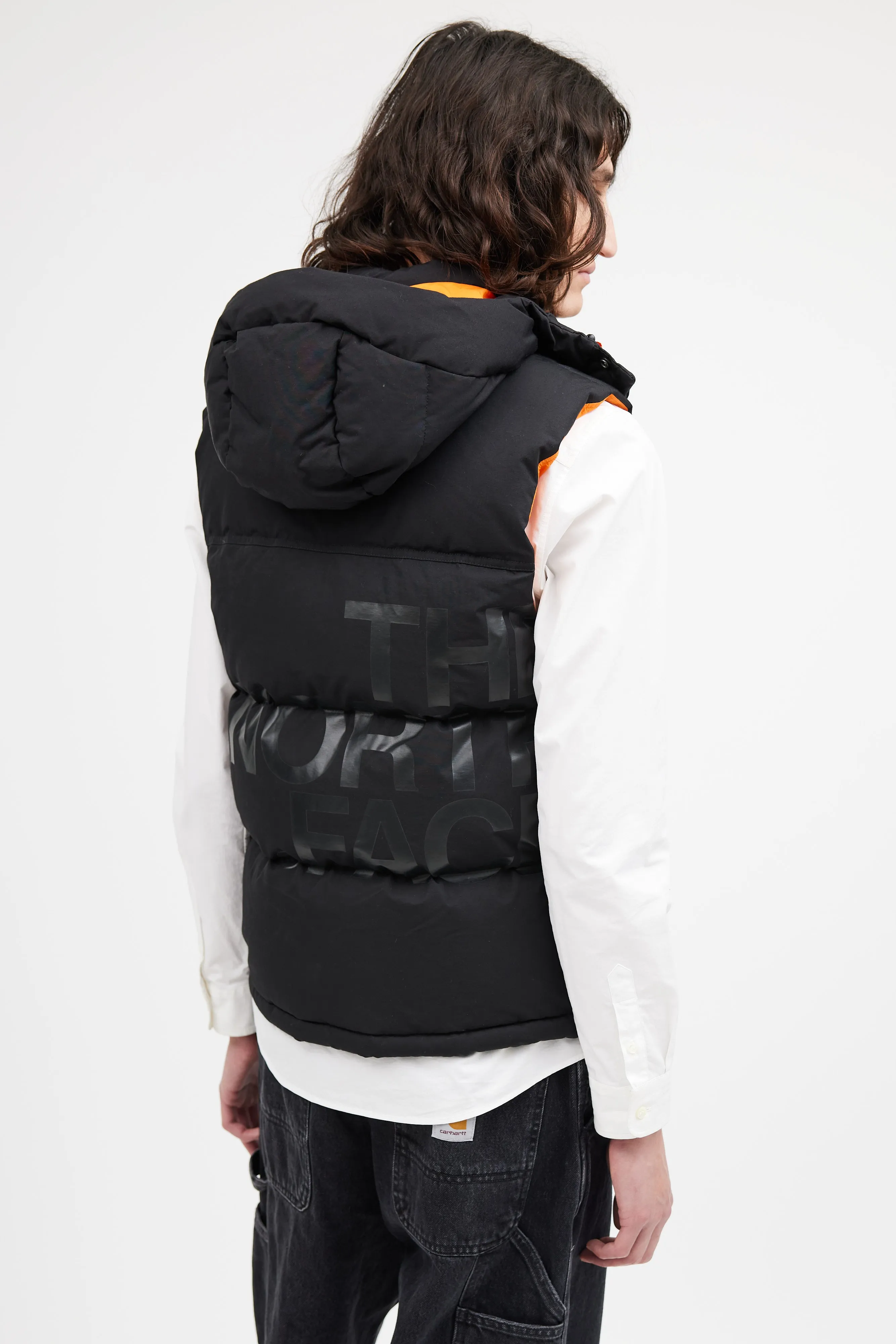 Man X The North Face Black & Orange Down Vest