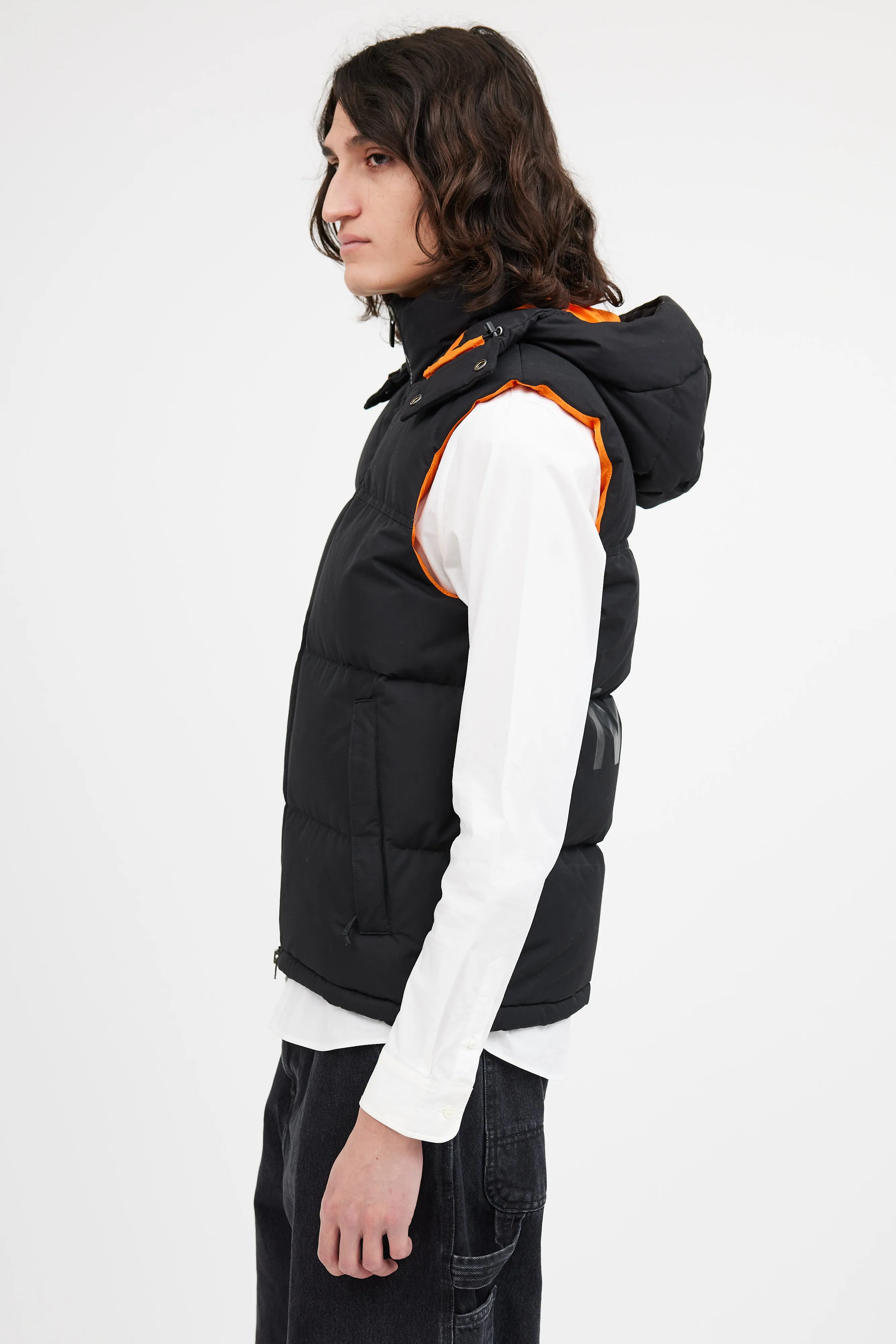 Man X The North Face Black & Orange Down Vest