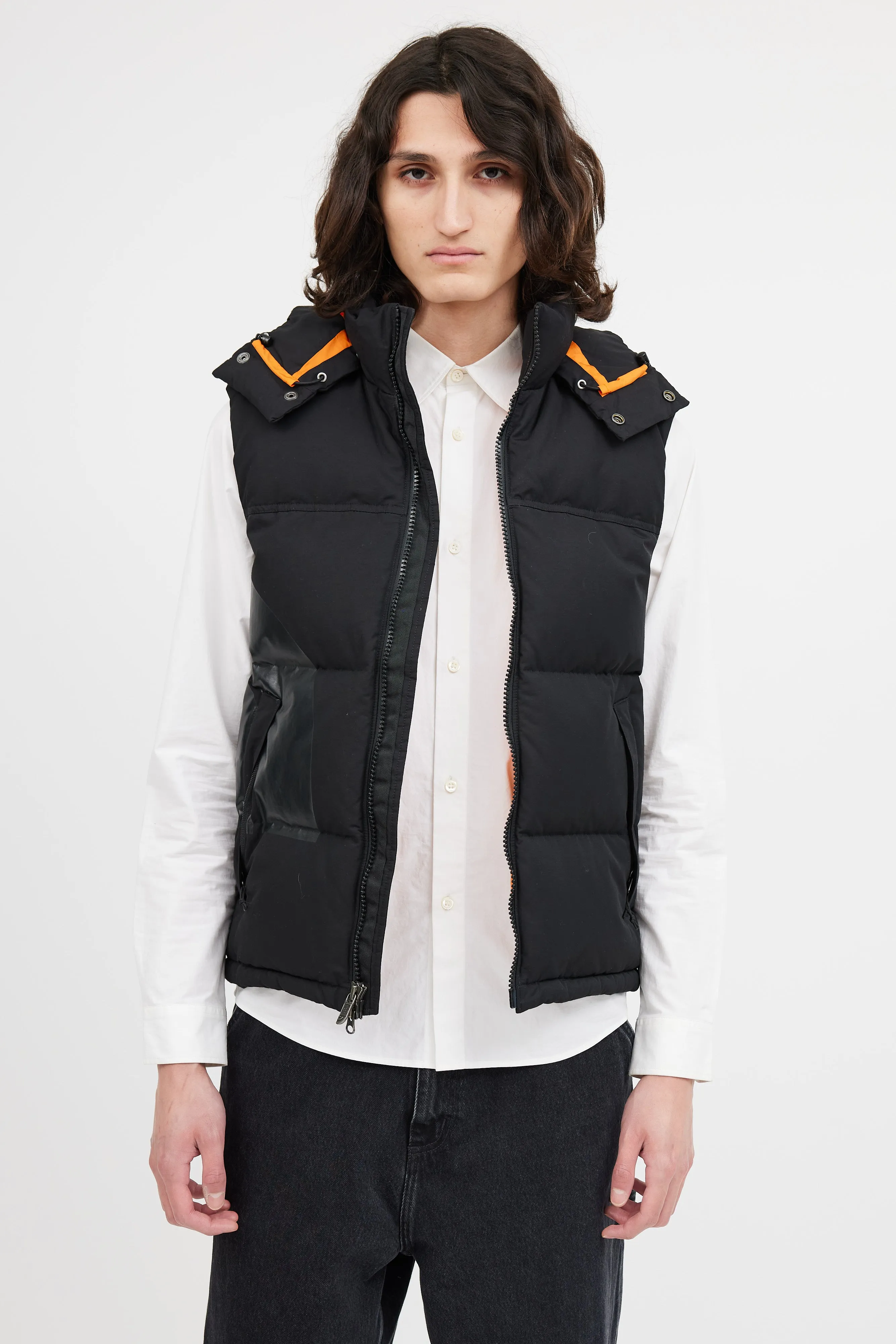 Man X The North Face Black & Orange Down Vest