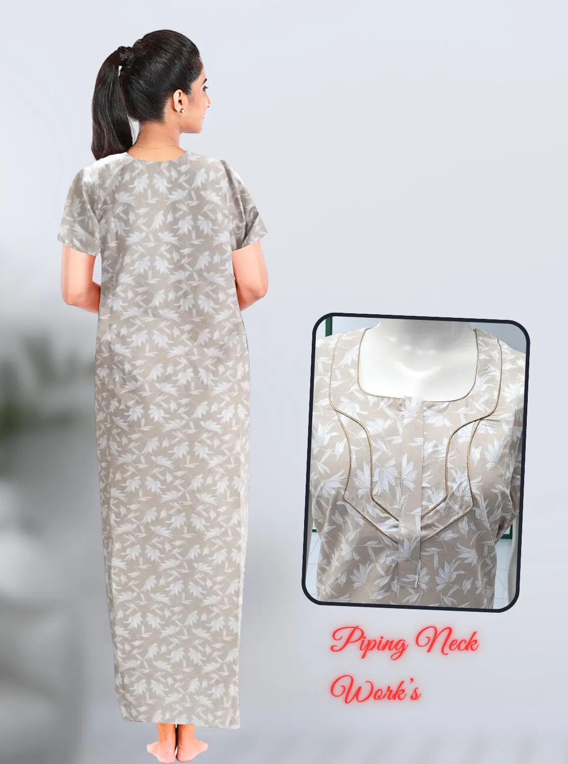 MANGAI New Regular Fit Cotton Printed Nighties - All Over Printed Stylish Nightwear for Stylish Women | Side Cut Pocket | Beautiful Nighties for Stylish Women's | Colorful Printed Cotton Nighties (LDM)