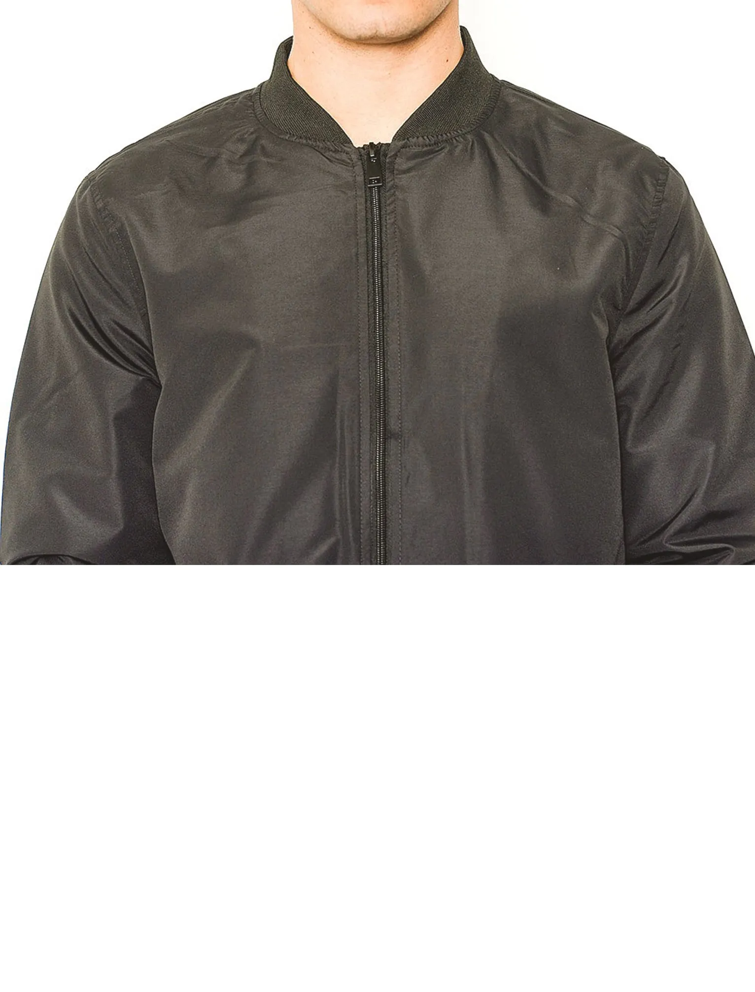 Mens Aiden Longline Bomber Jacket in Mocha Brown