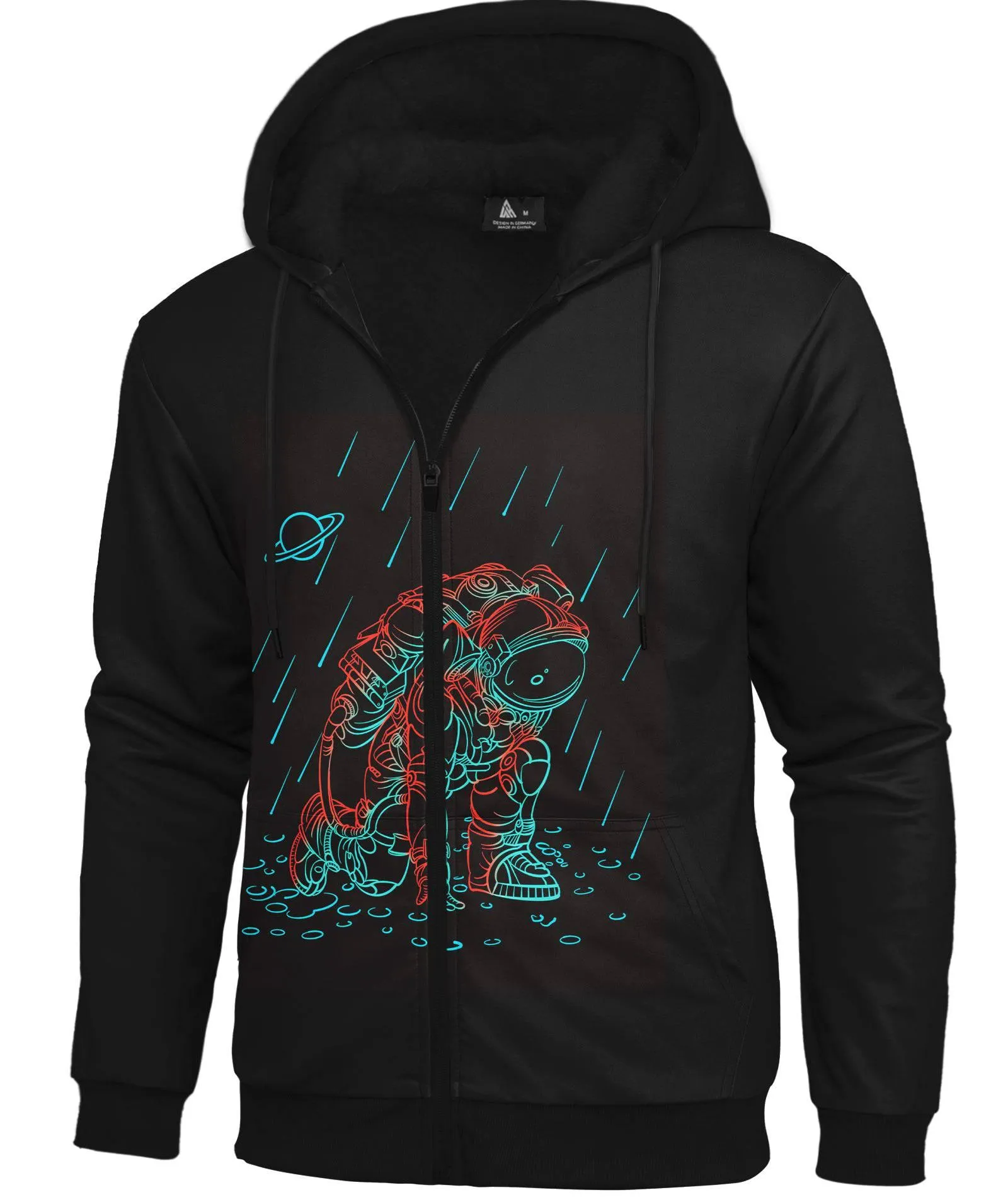 Men's Fashion Digital Print Zipper Fleece Hoodie-CUMFH01421