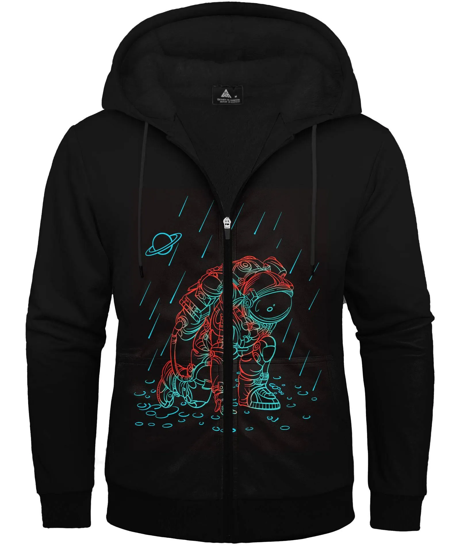 Men's Fashion Digital Print Zipper Fleece Hoodie-CUMFH01421