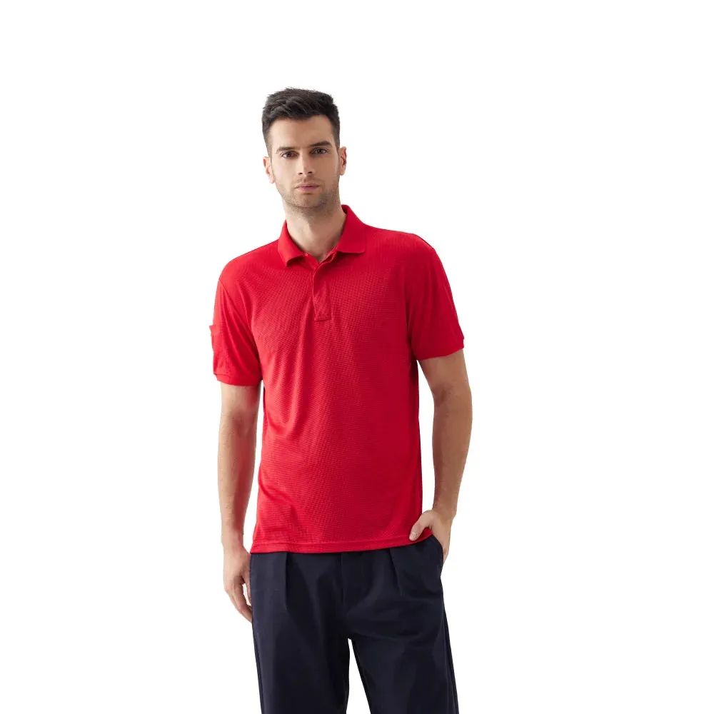 Men's Solid Breathable Waffle Series Polo Shirt