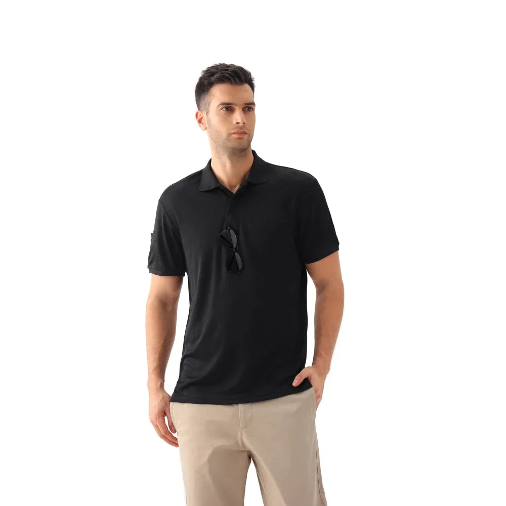 Men's Solid Breathable Waffle Series Polo Shirt