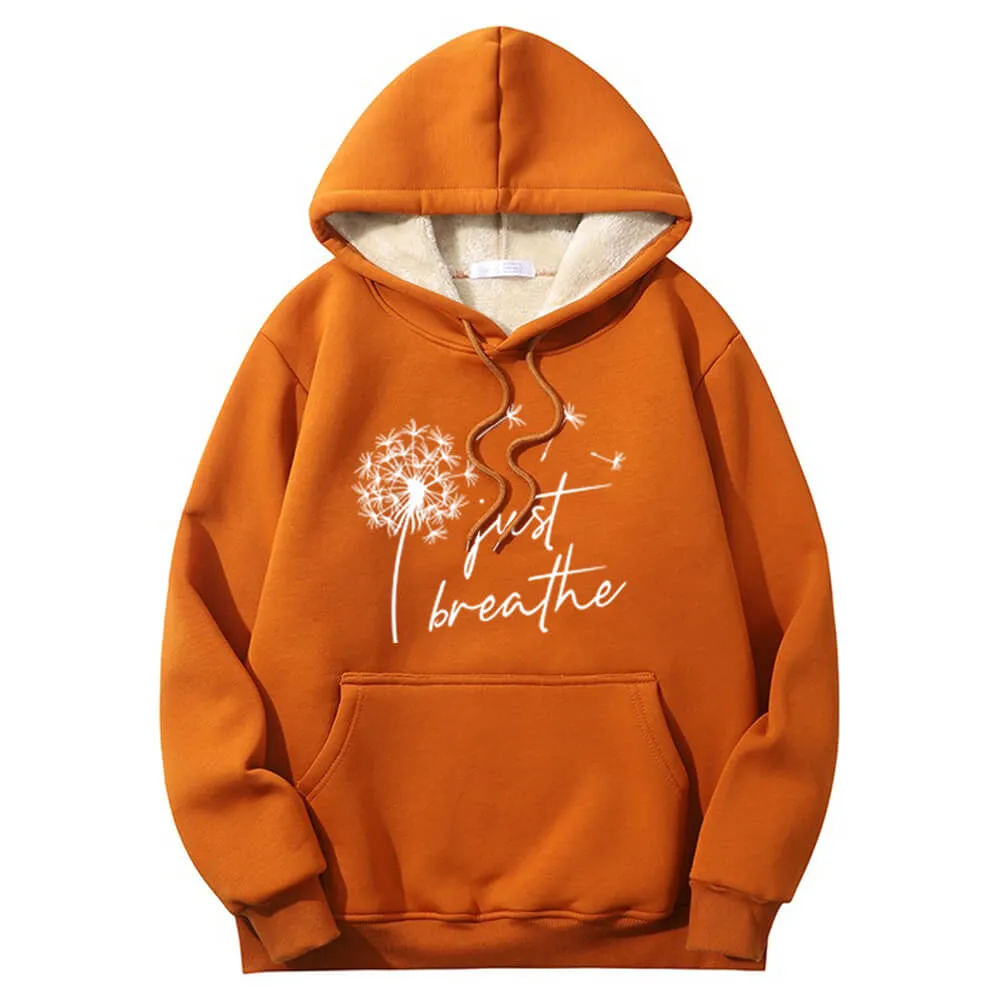 Multicolor Just Breathe Dandelion Fleece Sherpa Hoodie