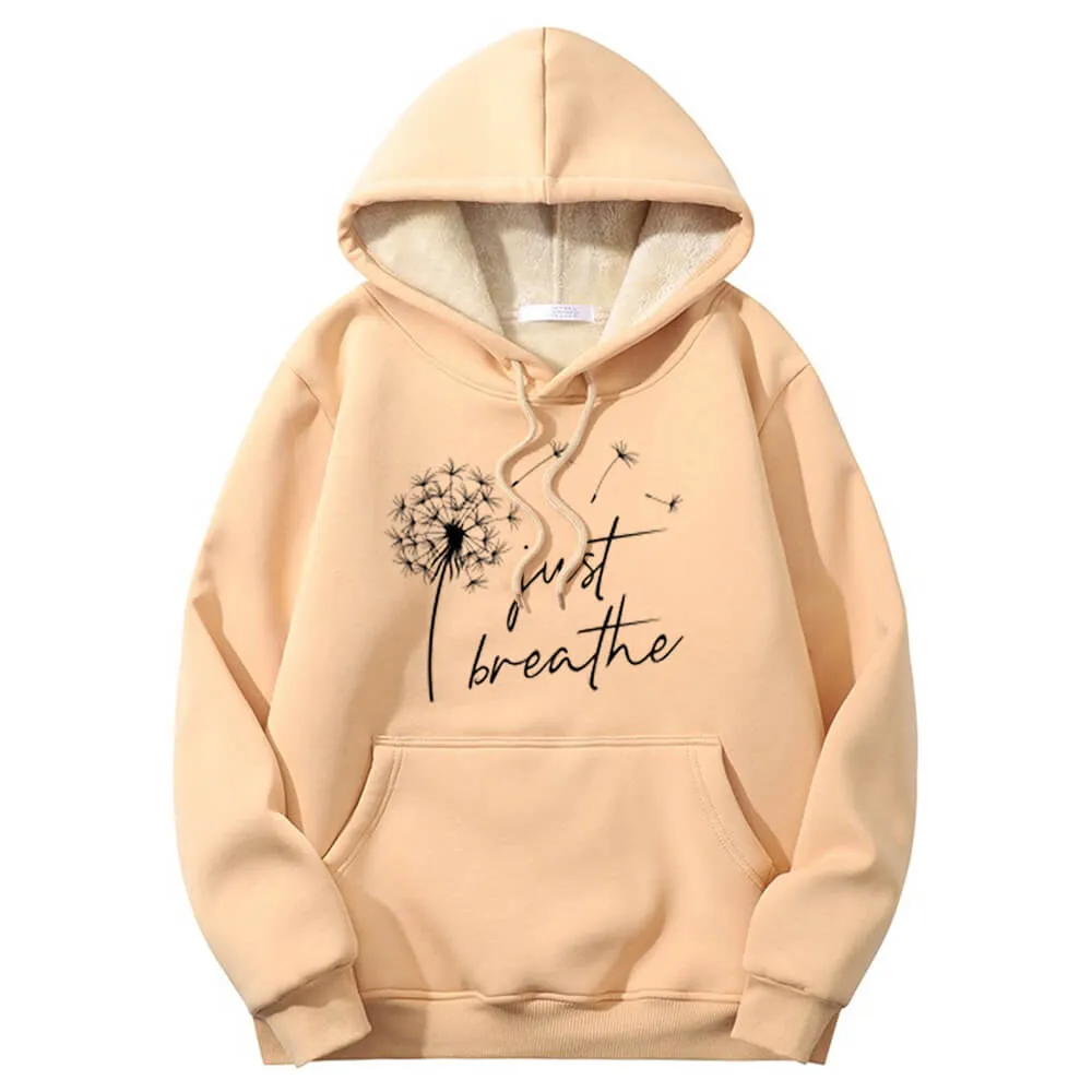 Multicolor Just Breathe Dandelion Fleece Sherpa Hoodie