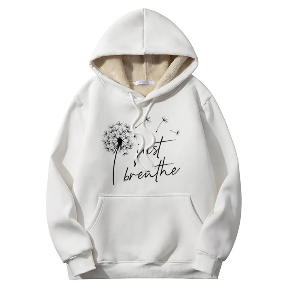 Multicolor Just Breathe Dandelion Fleece Sherpa Hoodie